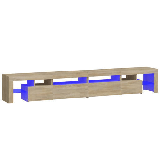 Móvel de TV - Modulo de TV - Armário de TV com luzes LED 260x36,5x40 cm carvalho sonoma