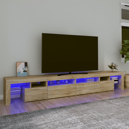 Móvel de TV - Modulo de TV - Armário de TV com luzes LED 260x36,5x40 cm carvalho sonoma