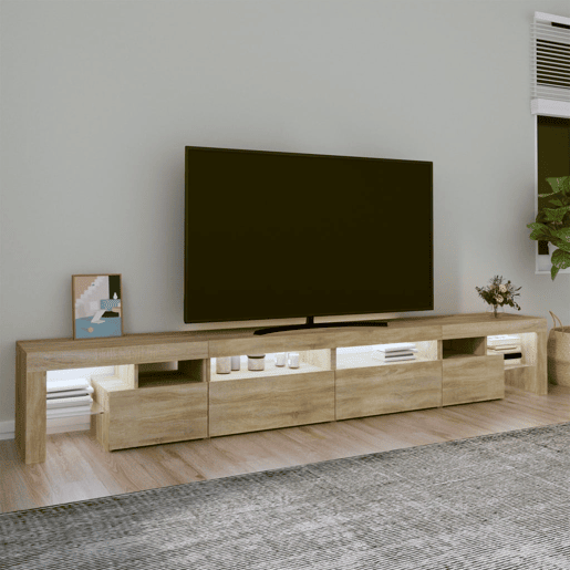 Móvel de TV - Modulo de TV - Armário de TV com luzes LED 260x36,5x40 cm carvalho sonoma