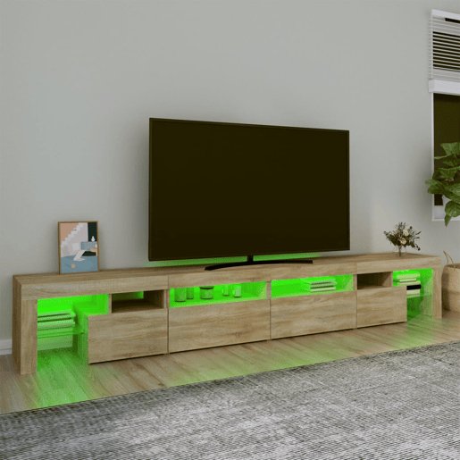 Móvel de TV - Modulo de TV - Armário de TV com luzes LED 260x36,5x40 cm carvalho sonoma