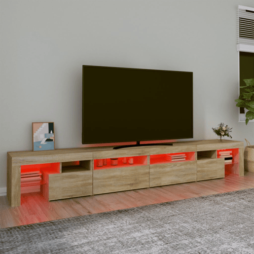 Móvel de TV - Modulo de TV - Armário de TV com luzes LED 260x36,5x40 cm carvalho sonoma