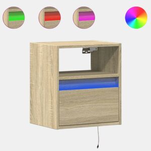 Móvel de parede p TV - Armário de TV c luzes LED 41x31x45 cm carvalho sonoma