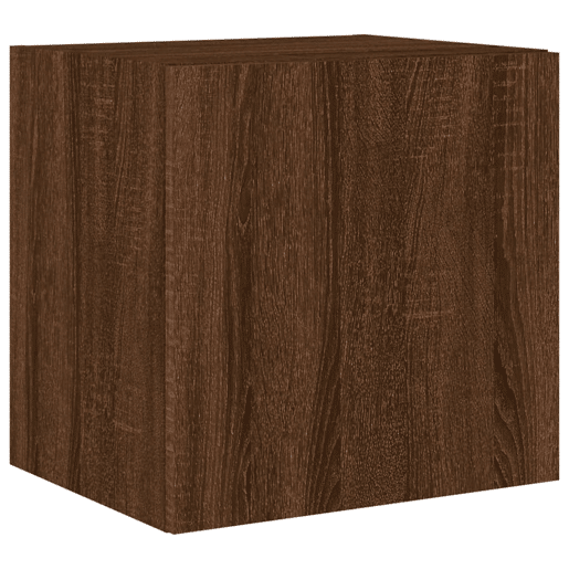 Móvel parede p TV - Armário TV c luzes LED 40,5x35x40 cm carvalho castanho