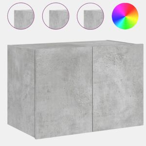 Móvel de parede p TV - Armário de TV c luzes LED 60x35x41 cm cinza cimento