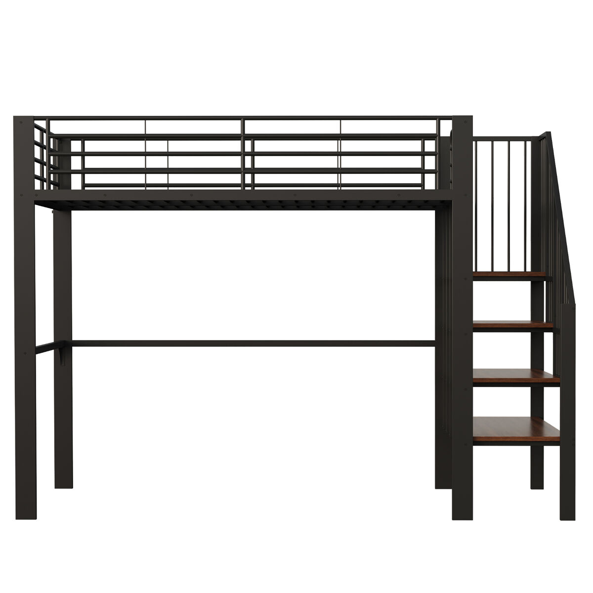 Cama alta para niños 145x251 Negro