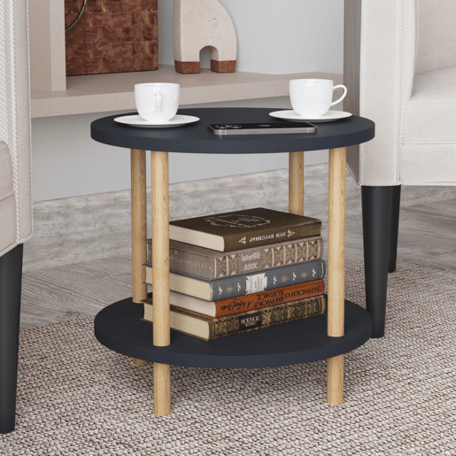 Mesa de apoio Ves 49xØ42 cm cinzento en.casa