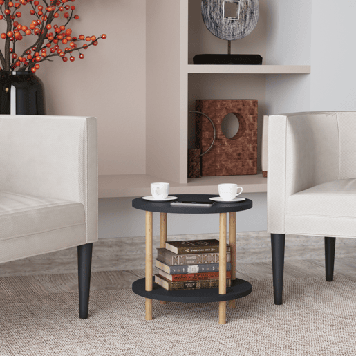 Mesa de apoio Ves 49xØ42 cm cinzento en.casa