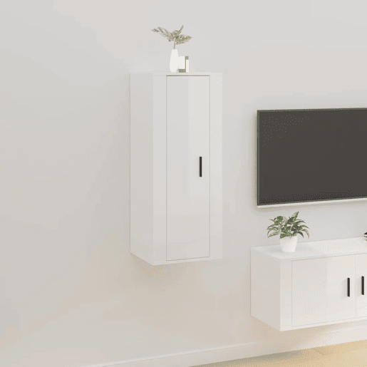 Móvel de TV - Modulo de TV - Armário de TV de parede 40x34,5x100 cm branco brilhante