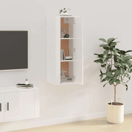 Móvel de TV - Modulo de TV - Armário de TV de parede 40x34,5x100 cm branco brilhante