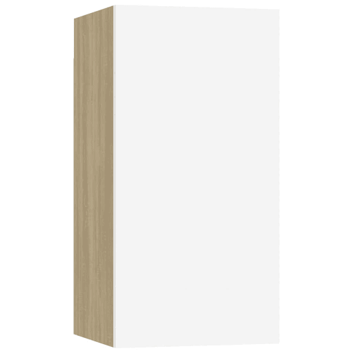 Móvel de TV - Modulo de TV - Armário de TV derivados de madeira branco e carvalho sonoma