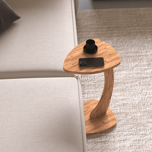Mesa de apoio Klinerg 40x37x56 cm aspeto madeira en.casa