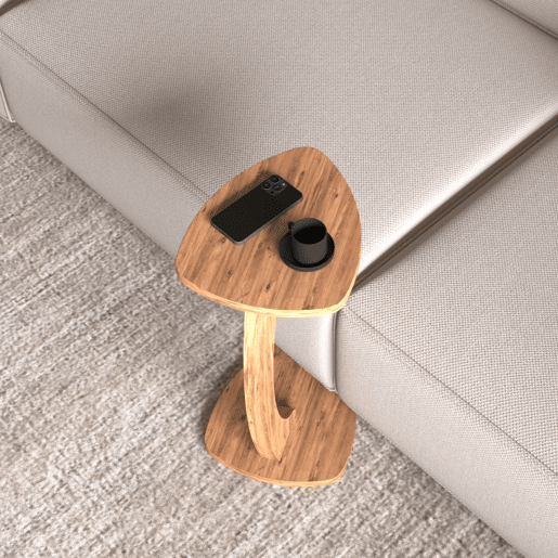 Mesa de apoio Klinerg 40x37x56 cm aspeto madeira en.casa
