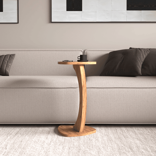Mesa de apoio Klinerg 40x37x56 cm aspeto madeira en.casa