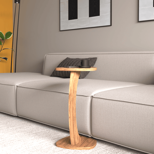 Mesa de apoio Klinerg 40x37x56 cm aspeto madeira en.casa