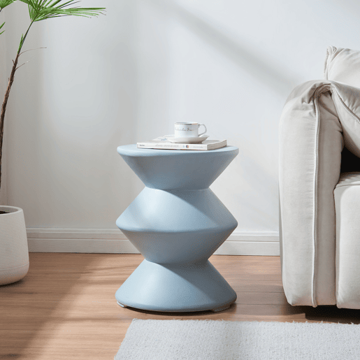 Mesa de apoio Kyppeslo 47xØ37 cm azul claro en.casa