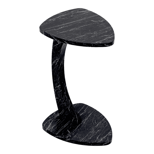 Mesa de apoio Klinerg 40x37x56 cm aspeto mármore, preto en.casa