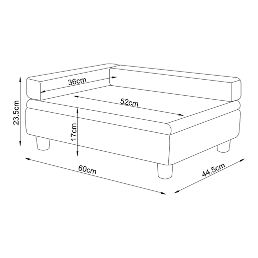 Cama para cães e gatos Salkonssad com compartimento de arrumação 60x45x24 cm Azul en.casa