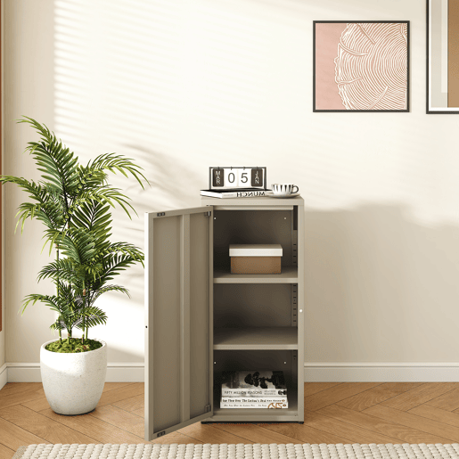 Armário metálico Burlöv aço 88 x 40 x 35 cm Cor camel en.casa
