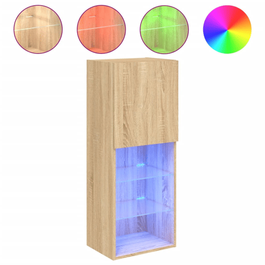 Móvel de TV - Modulo de TV - Armário de TV com luzes LED 40,5x30x102 cm carvalho sonoma