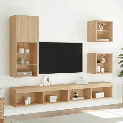 Móvel de TV - Modulo de TV - Armário de TV com luzes LED 40,5x30x102 cm carvalho sonoma