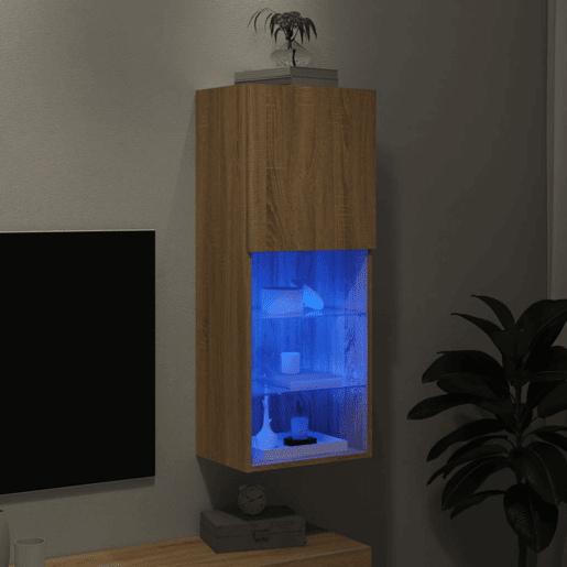 Móvel de TV - Modulo de TV - Armário de TV com luzes LED 40,5x30x102 cm carvalho sonoma