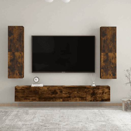 Móvel para TV - Móvel de TV - Armário de TV de parede 30,5x30x110 cm cor carvalho fumado