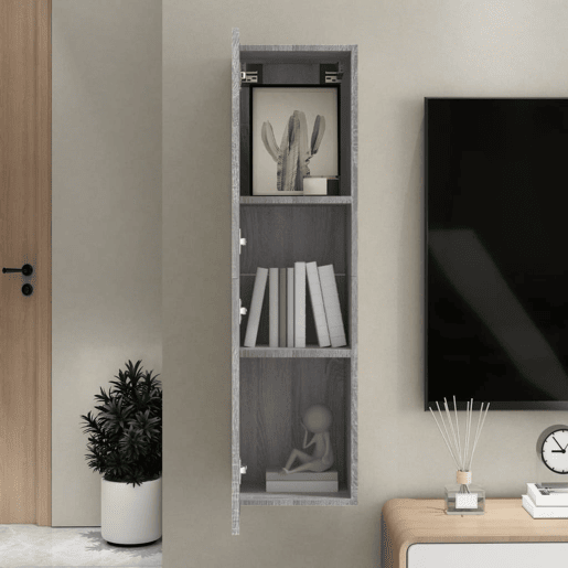 Móvel para TV - Móvel de TV - Armário de TV de parede 30,5x30x110 cm cinzento sonoma