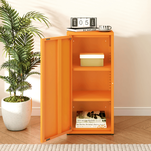 Armário metálico Burlöv aço 88 x 40 x 35 cm Laranja en.casa Armário metálico Burlöv aço 88 x 40 x 35 cm Laranja en.casa