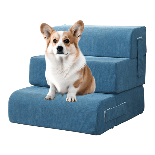 Escada  Cama para animais de estimação Joelerhatra 4 peças 45x50x45 cm Cordão Azul en.casa
