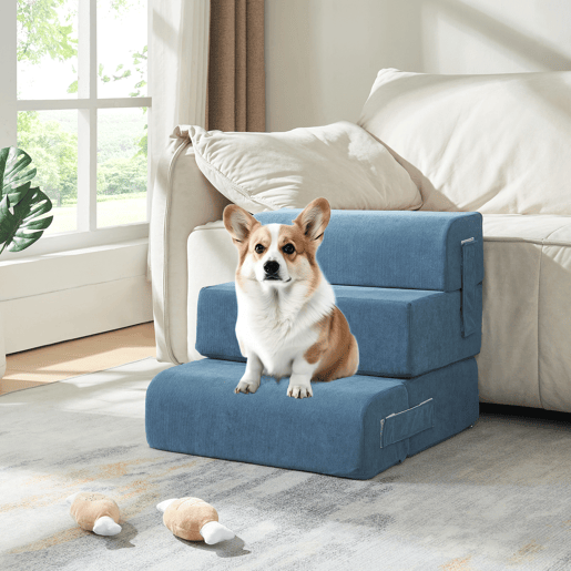 Escada  Cama para animais de estimação Joelerhatra 4 peças 45x50x45 cm Cordão Azul en.casa