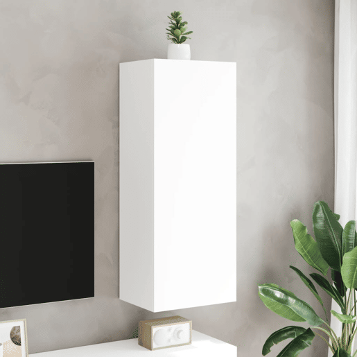 Móvel de parede p TV - Armário de TV 40,5x30x102cm derivados de madeira branco