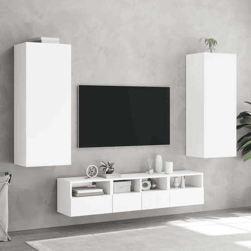 Móvel de parede p TV - Armário de TV 40,5x30x102cm derivados de madeira branco