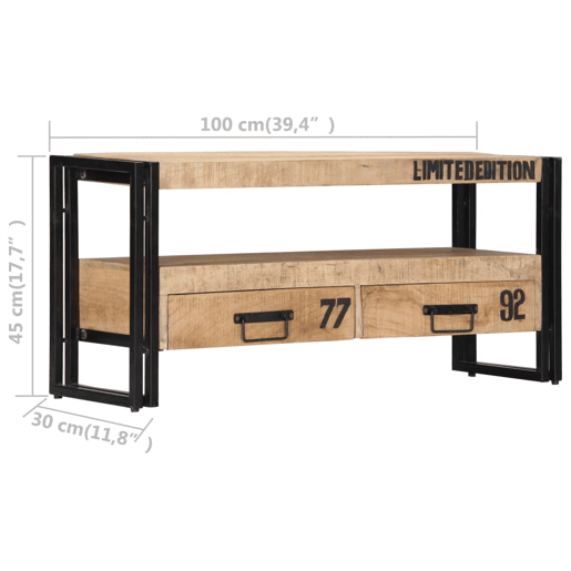 Móvel de TV - Modulo de TV - Armário de TV 100x30x45 cm madeira de mangueira maciça