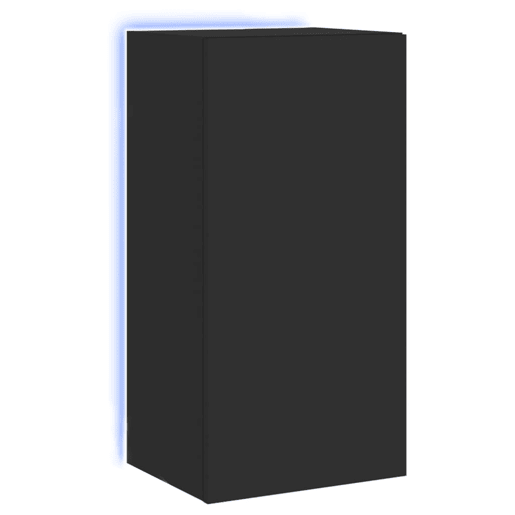 Móvel de parede para TV - Armário de TV com luzes LED 40,5x35x80 cm preto