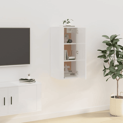Móvel de TV - Modulo de TV - Armário de TV de parede 40x34,5x80 cm branco brilhante