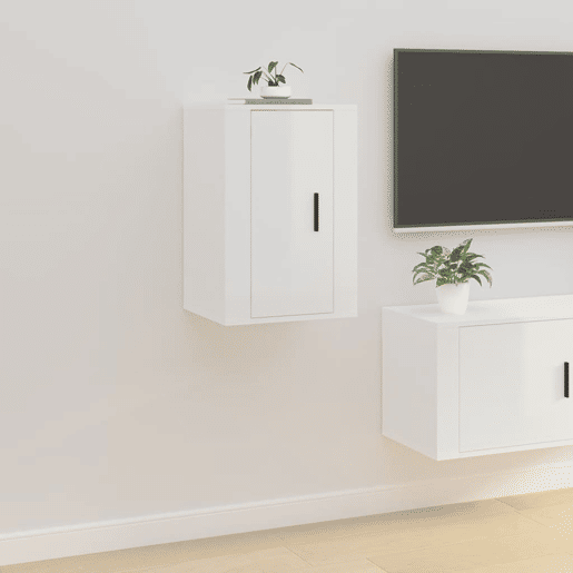 Móvel de TV - Modulo de TV - Armário de TV de parede 40x34,5x60 cm branco brilhante
