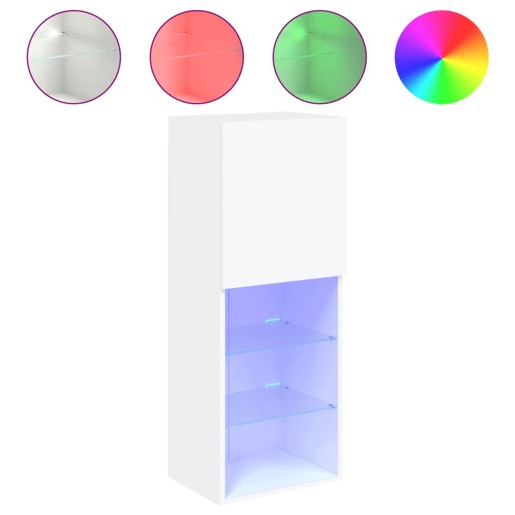 Móvel de TV - Modulo de TV - Armário de TV com luzes LED 40,5x30x102 cm branco