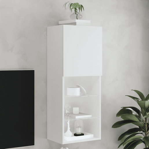 Móvel de TV - Modulo de TV - Armário de TV com luzes LED 40,5x30x102 cm branco