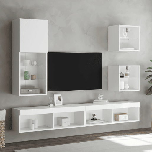 Móvel de TV - Modulo de TV - Armário de TV com luzes LED 40,5x30x102 cm branco