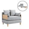 Sofá-cama de 1 lugar Seinlus 81x88x68 cm Cinzento claro en.casa