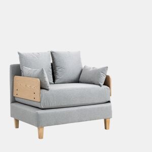 Sofá-cama de 1 lugar Seinlus 81x88x68 cm Cinzento claro en.casa