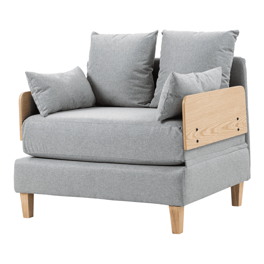 Sofá-cama de 1 lugar Seinlus 81x88x68 cm Cinzento claro en.casa