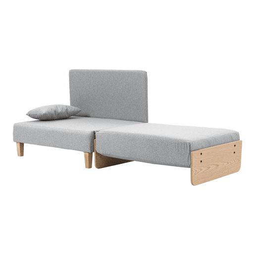 Sofá-cama de 1 lugar Seinlus 81x88x68 cm Cinzento claro en.casa