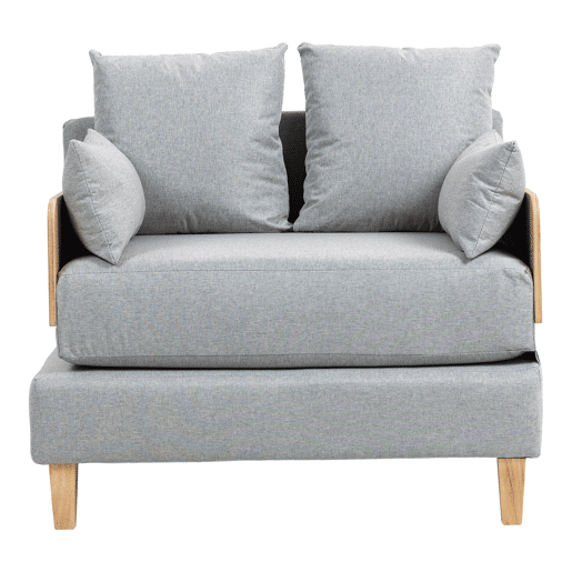 Sofá-cama de 1 lugar Seinlus 81x88x68 cm Cinzento claro en.casa