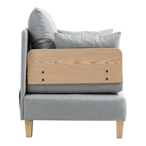 Sofá-cama de 1 lugar Seinlus 81x88x68 cm Cinzento claro en.casa