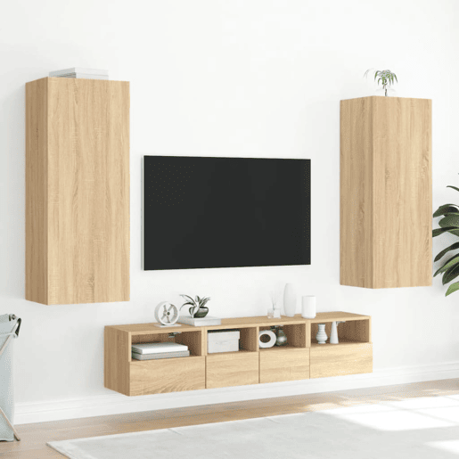 Móvel parede p TV - Armário TV 40,5x30x102cm deriv. madeira carvalho sonoma