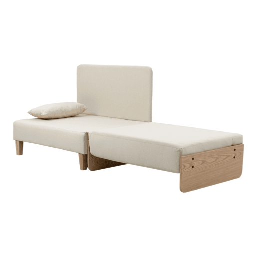 Sofá-cama de 1 lugar Seinlus 81x88x68 cm Bege en.casa