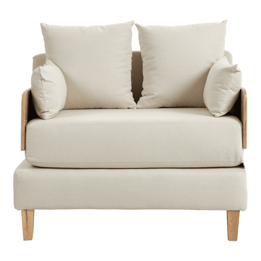 Sofá-cama de 1 lugar Seinlus 81x88x68 cm Bege en.casa