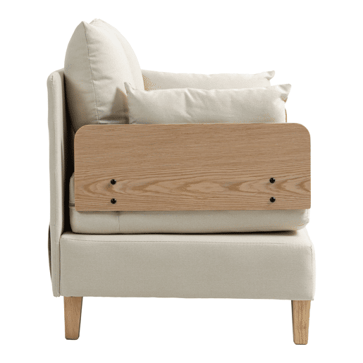 Sofá-cama de 1 lugar Seinlus 81x88x68 cm Bege en.casa