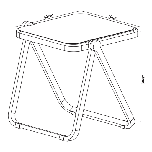 Mesa de apoio Alerhavn dobrável 70x49x68 cm branco en.casa